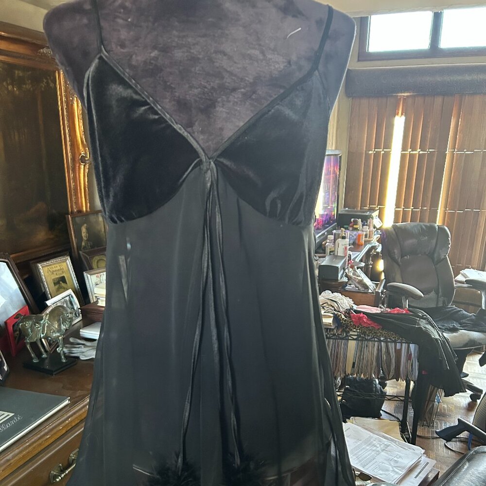 Black Velvet & Sheer Seductive Babydoll